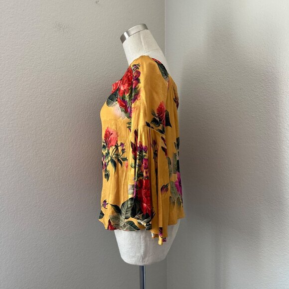 Alice + Olivia Shera Pullover Off Shoulder Blouse Trumpet Sleeve Contemporary Fi - Picture 6 of 13